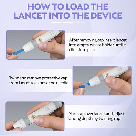 One Step Lancing Device Five Comfort Settings, Suitable for Diabetics, Fits Most Universal Lancets