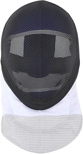 Miniatura 6 de Equipo de protección de esgrima, forro impermeable, máscara de entrenamiento de esgrima, duradera, ligera, acabado antirreflejo, negro con babero