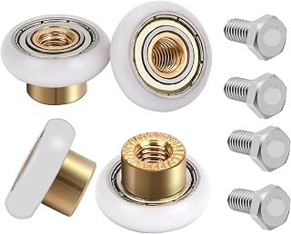 Mozeat Lens 4 Sets Shower Door Rollers Runners Wheels 19mm Replacement Part Bathroom Glass Door Runner Sliding Shower Door Roller Wheel fit Shower Door Glass Holes