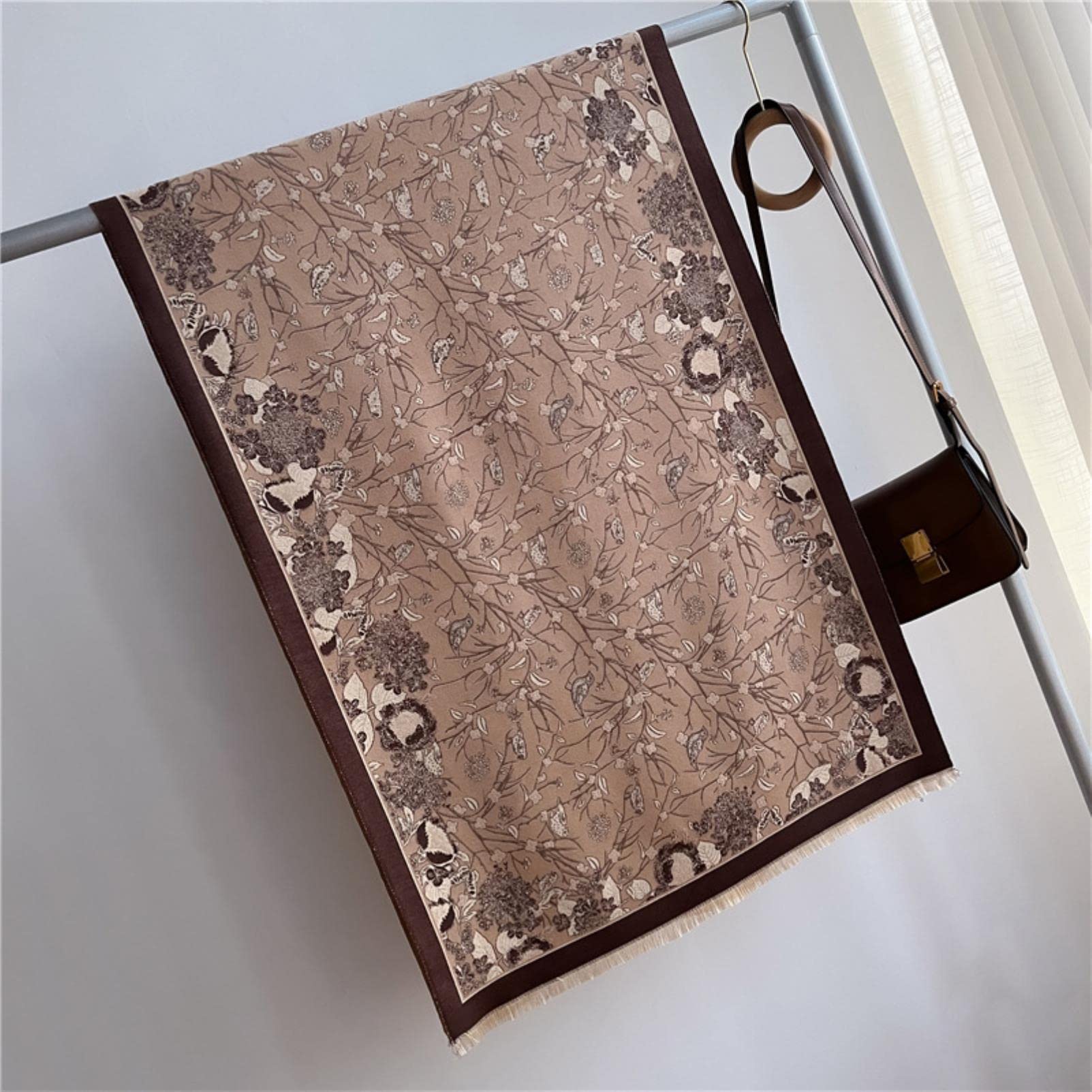 URYYRIT Sciarpa Sciarpa Invernale da Donna Warm Spesso A Scialle Spesso da Donna Stampa di Moda Cashmere Turban Grovet Shawl Floral
