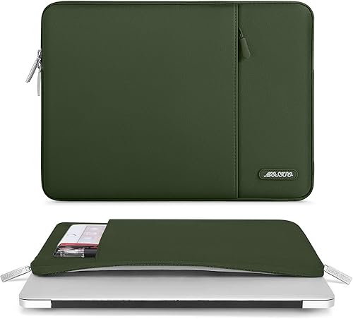 Vista 76 de MOSISO Funda vertical de poliéster con bolsillo para laptop de 15 pulgadas, para MacBook Air 15 M4 A3241, M3 A3114 y M2 A2941 de 2025, 2024 y 2023