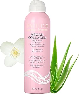 Pacifica Spray Lotion for Body - Vegan Collagen Body Milk Spray – Hydrating Moisturizer Mist Fast-Absorbing Instantly Hydrates & Softens Skin Jasmine & Vanilla Natural Scent Clean Beauty Non-Aerosol