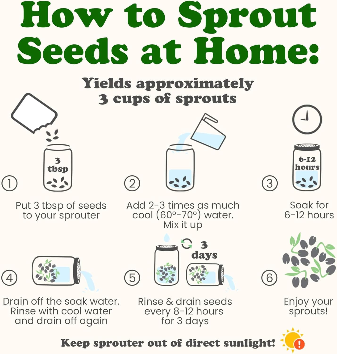 Food to Live - Antioxidant Mix of Sprouting Seeds, 5 Pounds — Broccoli, Clover, Alfalfa, Kosher, Raw, Vegan