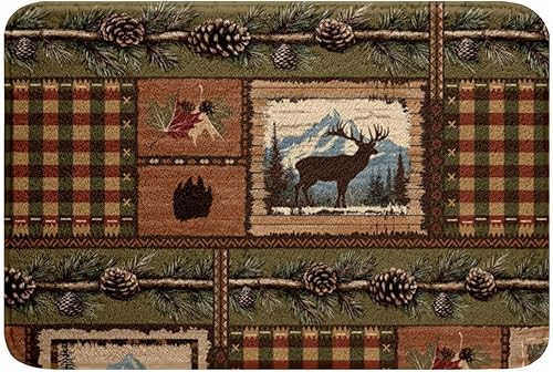Alfombra de baño rústica de 20 x 32 pulgadas, con temática de caza rural para hombres, niños y adultos, decoración de habitación, alfombras de baño