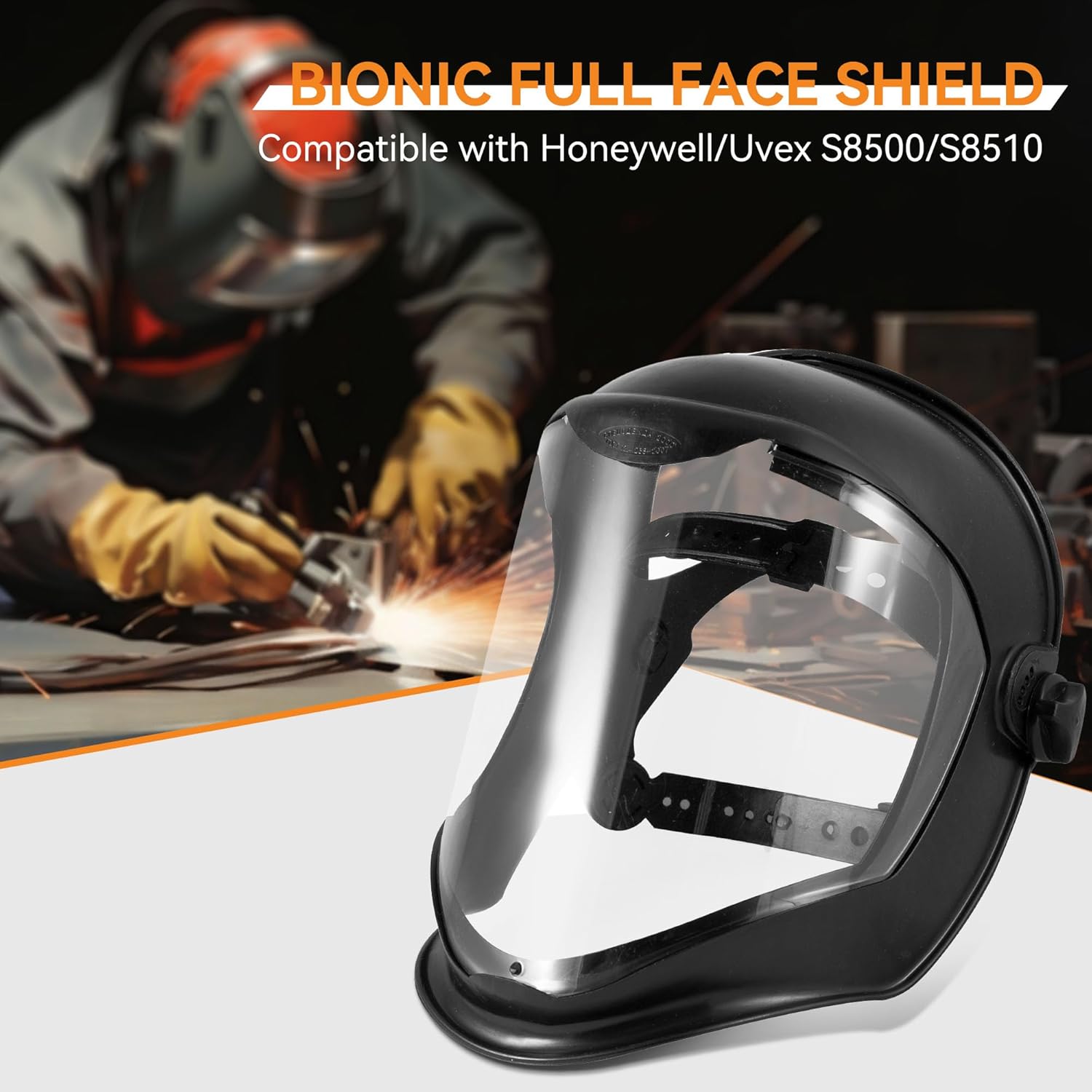 Feekoon Face Shield Replacement Lens Compatible with S8550, Compatible with Honeywell/Uvex S8500/S8510 Face Shield, Protective Safety Visor Replacement, with Clear Polycarbonate, Uncoated (2 Pack) - Image 3