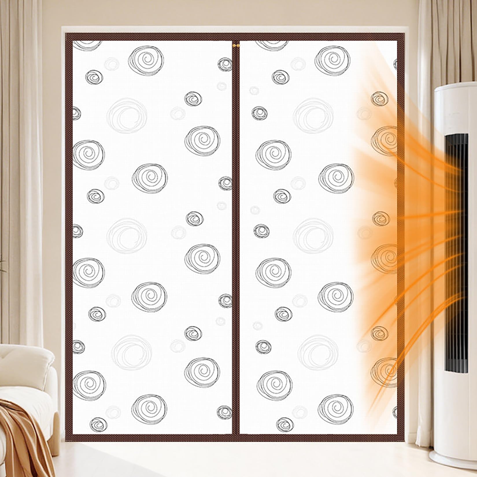 Kit d'isolation pour porte de chambre et balcon rideau thermique hiver