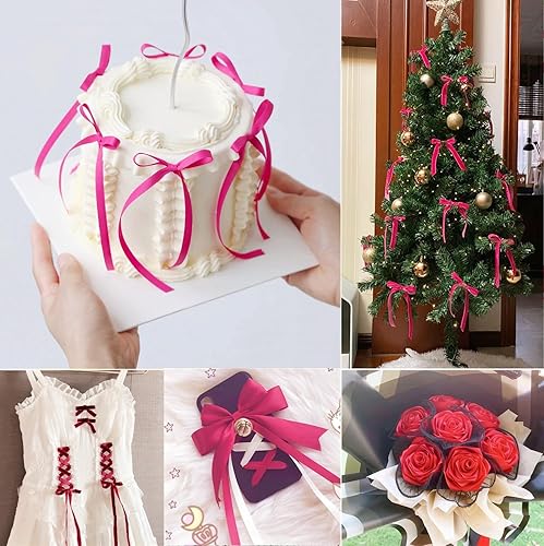 Miniatura 6 de Cinta de satén azul cielo, cinta de seda azul claro de tela de 1 pulgada x 25 yardas para envoltura de regalos, ramo de flores, fabricación de lazos