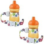 PBnJ Baby SippyPal Sippy Cup Holder Strap Leash Tether (Flower 2-Pack)