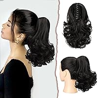 Vista 26 de Sofeiyan - Extensión de cola de caballo de 13.0 pulgadas, rizada y larga, con pinza, extensiones de pelo sintético de aspecto natural para mujer