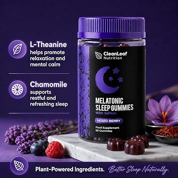 Twin Pack Natural Sleep Support Gummies for Adults - Formula for Restful Nights, Sleep Gummies Promoting Natural Sleep Production, Promotes Healthy Sleep Patterns, 60 Count