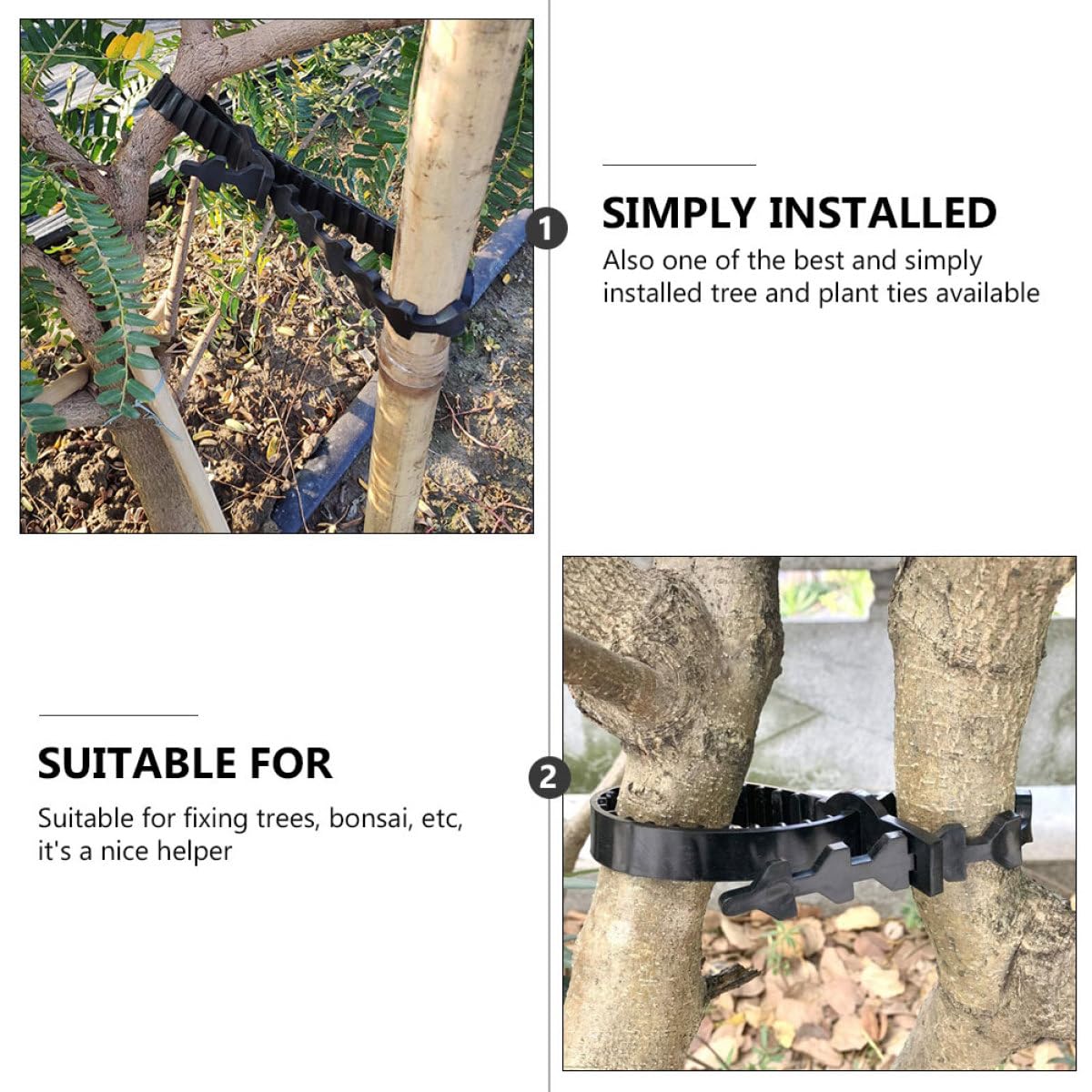 Luxshiny 10 Stück Verstellbare Baumbefestigungsbänder aus Flexiblem Gummi Praktische Astbinder für Pflanzen und Bonsai zur Unterstützung von Obstbaumzweigen im Garten