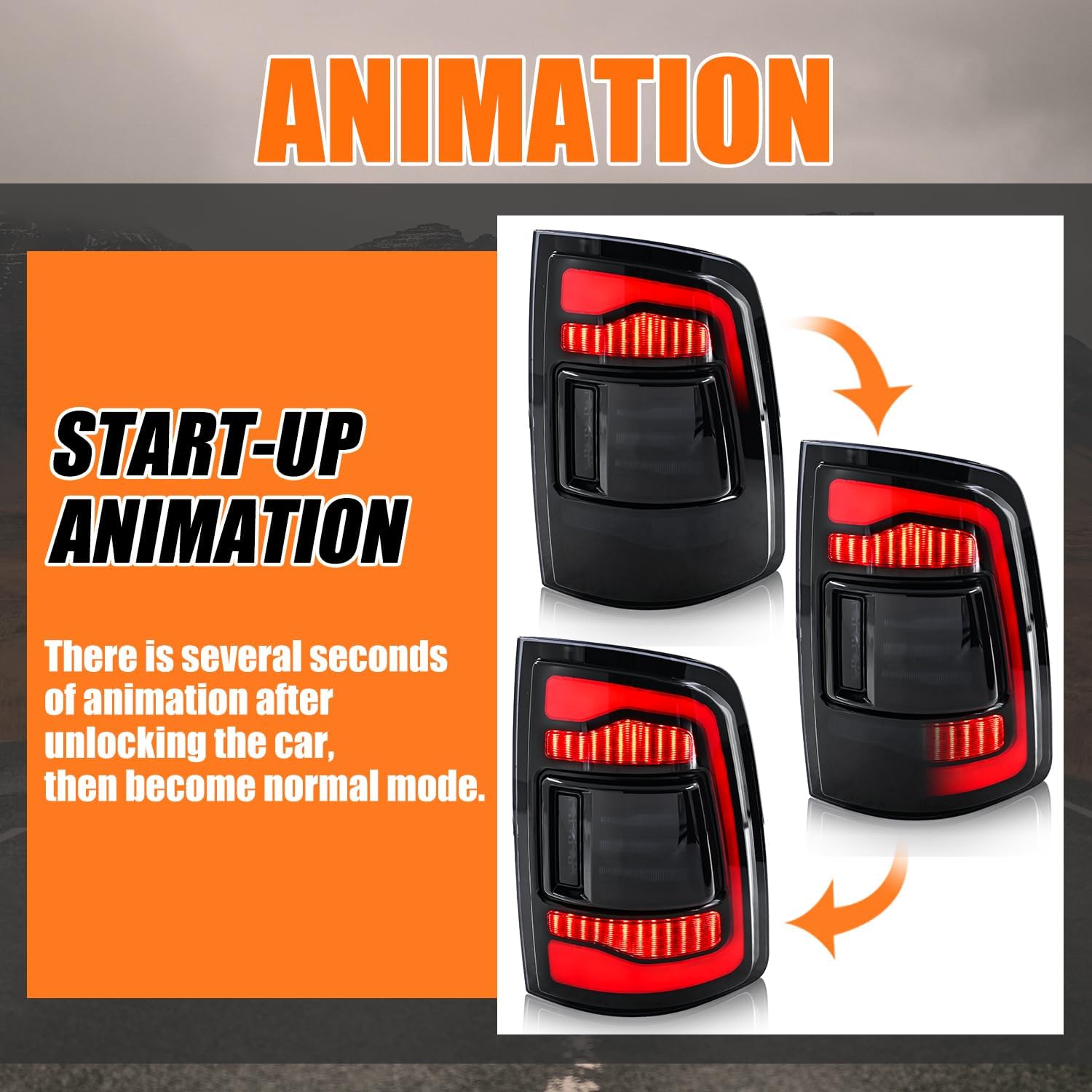 LED Tail Lights for 2009-2018 Dodge Ram 1500 2500 3500 Taillight Assembly [For Halogen & LED Model] Smoked Lens/Driver & Passenger Side Rear Lamp