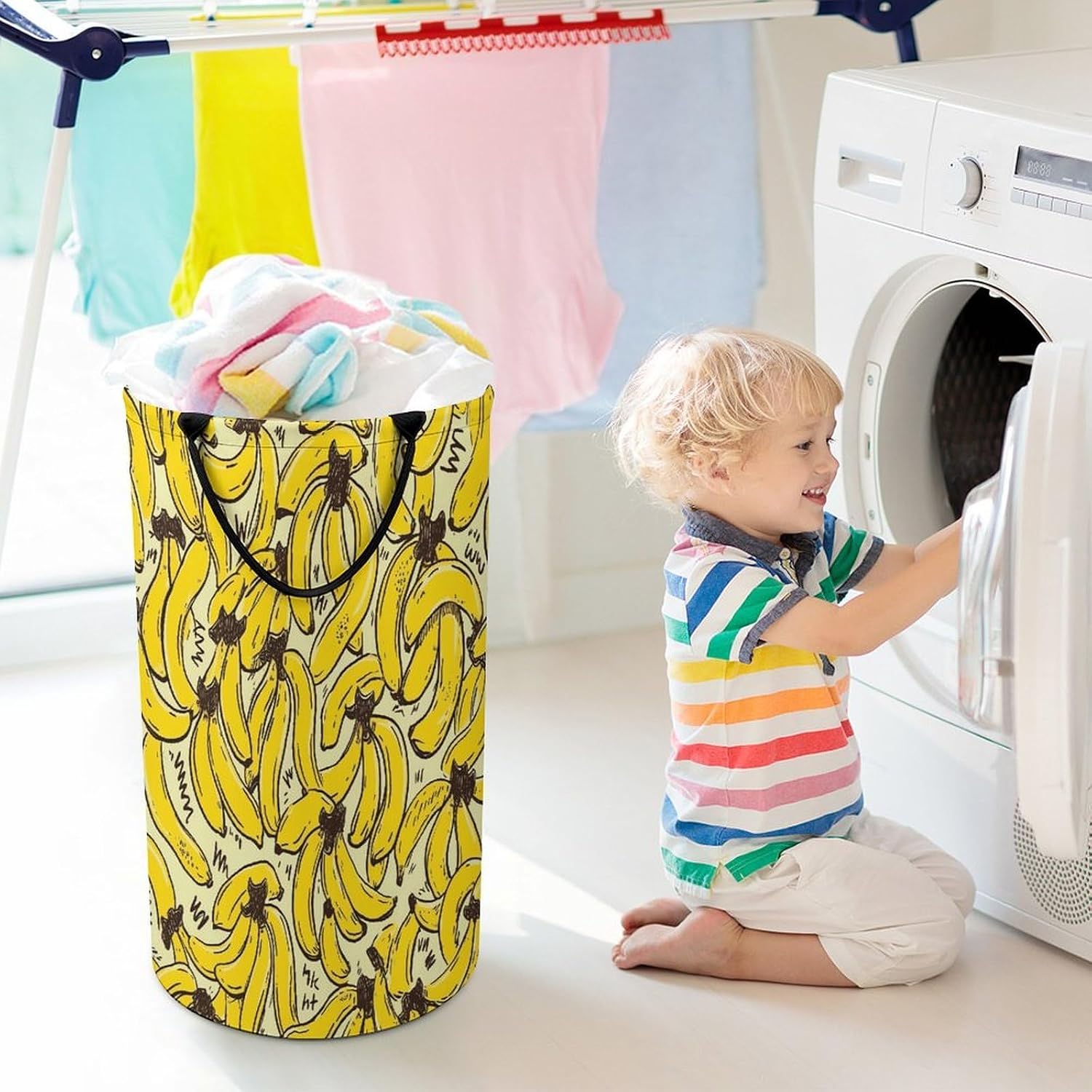 Dirty Clothes Basket Extra Large 110l Open Top Laundry Hamper With Portable Carry Handles, Foldable Waterproof Clothes Basket Spacious Laundry Bag For Bedroom Bathroom Laundry Room Dorm