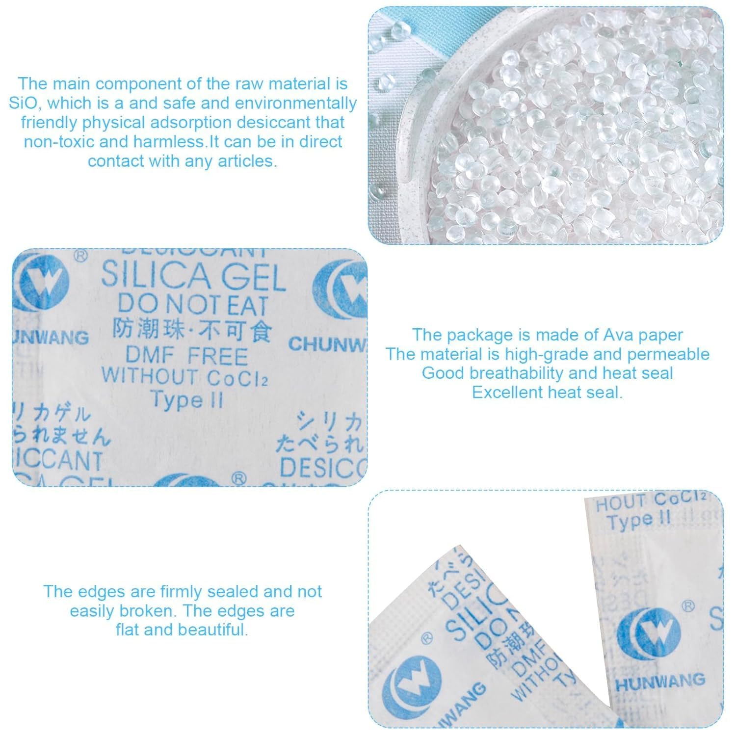 20 bustine di gel di silice da 25 g, bustine di gel di silice, sacchetti essiccanti per la casa, sacchetti assorbitori di umidità per asciugare alimenti, vestiti, libri e medicine