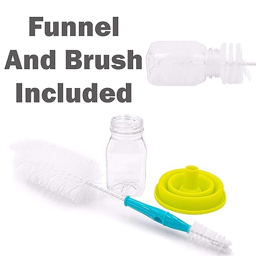 Miniatura 3 de Botellas Upper Midland para zumo, de plástico PET y vacías, paquete de 20 tarros para leche desechables transparentes, reutilizables, con embudo,