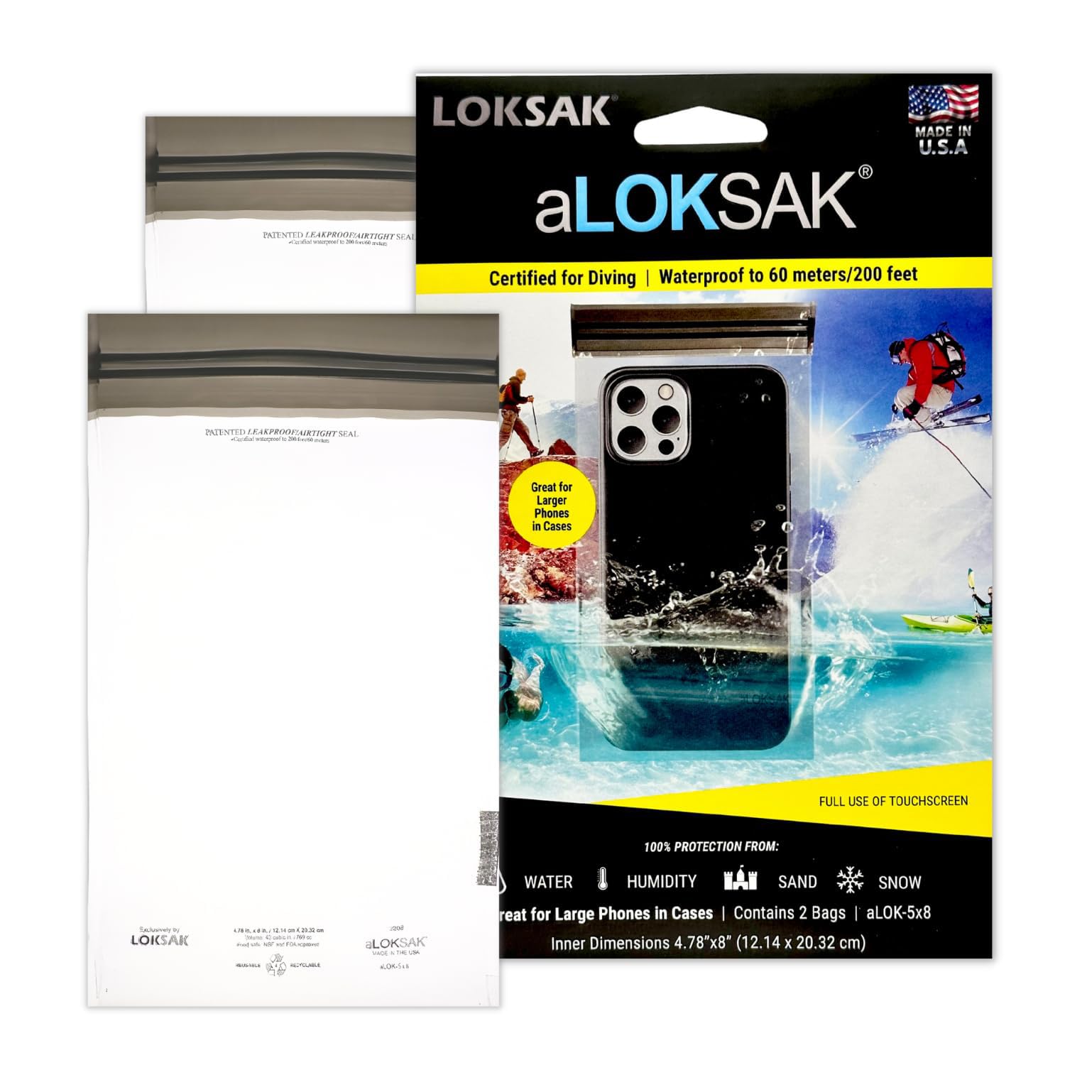 Loksakaloksak Waterproof Cellphone Dry Bags Airtight Underwater