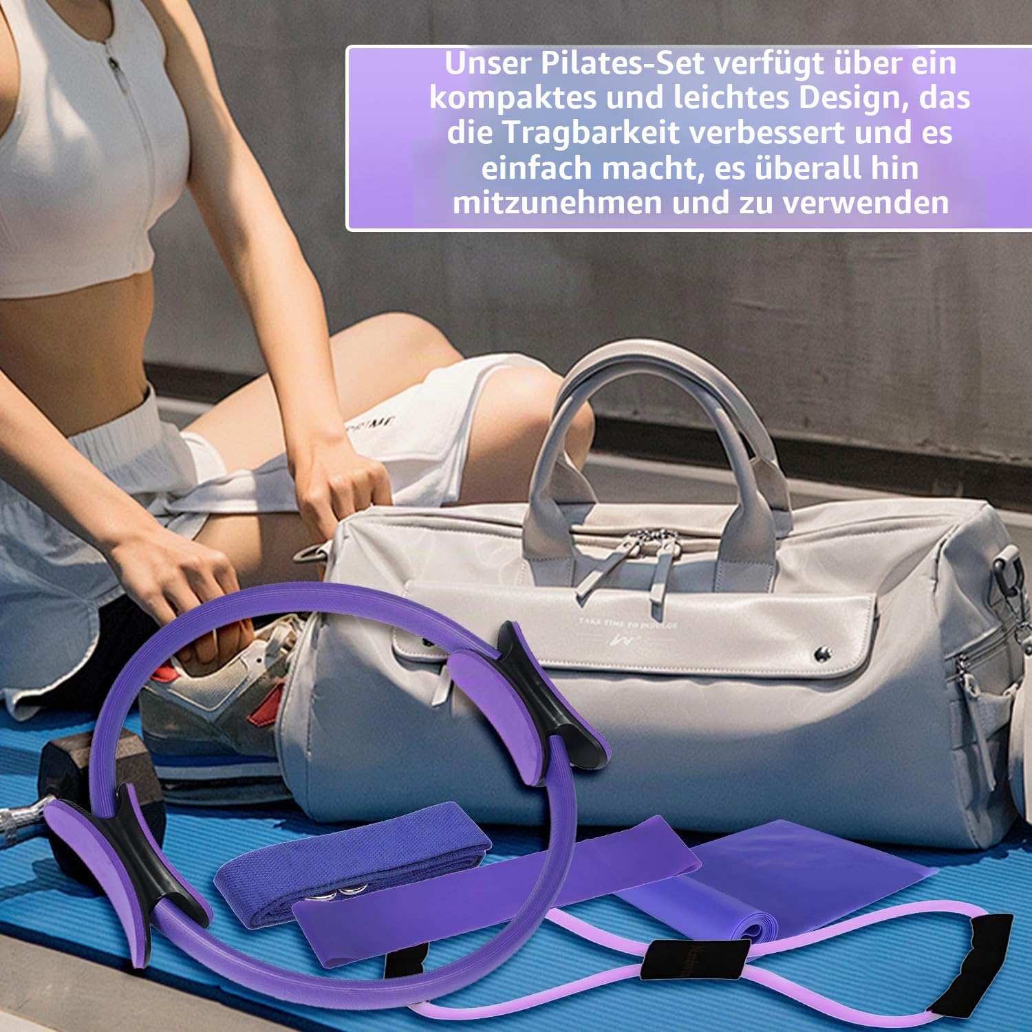 Pilates Yoga Ring, Pilates Kit für Frauen, Pilates Rings Kit Für Frauen, Yoga Widerstandsring, Yoga Ring Mit Doppelgriff, Widerstandsring, für Beine Arme und Oberschenkel Gewichtsverlust