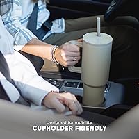 Vista 6 de Simple Modern - Vaso Trek de 40 onzas con asa y tapa con sorbete, taza de viaje de acero inoxidable con aislamiento, apta para portavasos Bosque