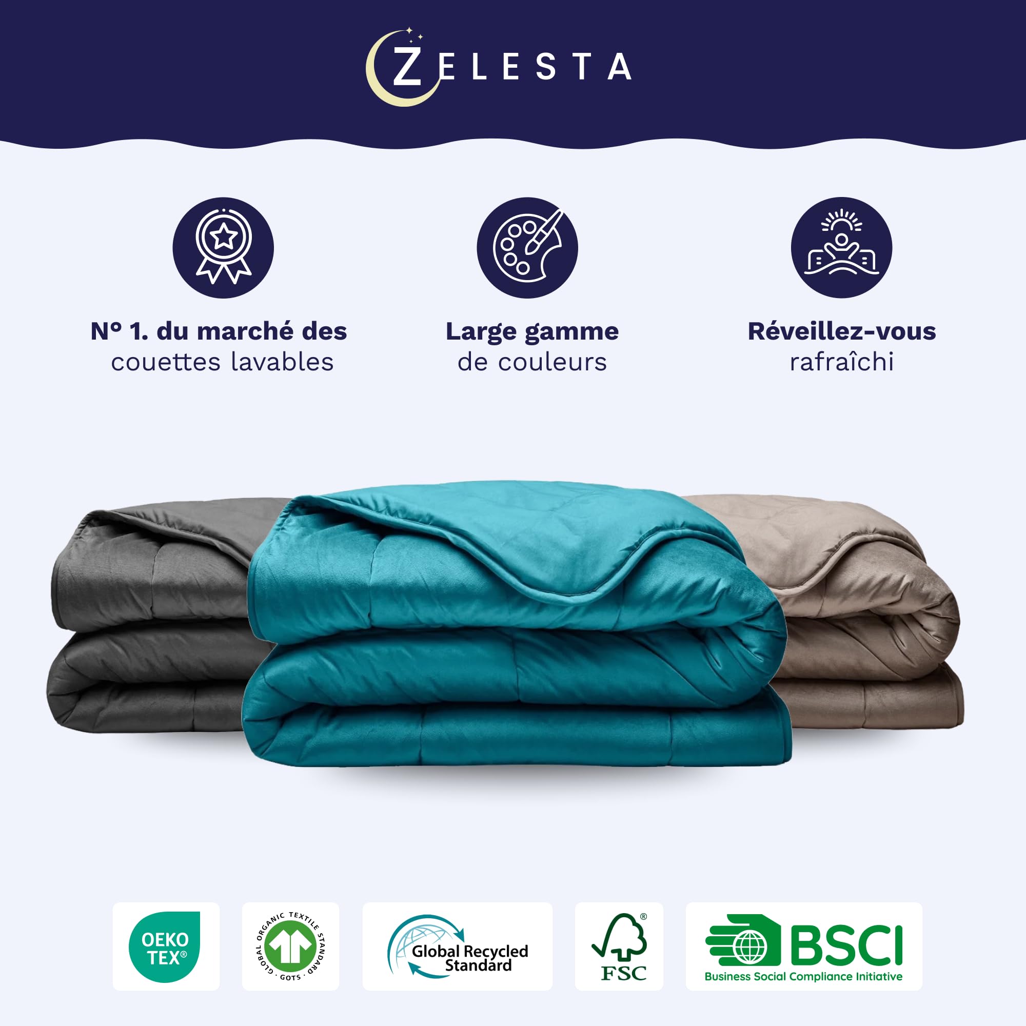 Zelesta Velvetbed Couette Sans Housse en Velours - Lavable, Hypoallergénique - Linge de Lit pour Hiver et Été - Chaude (Anthracite, 240x200 Cm)