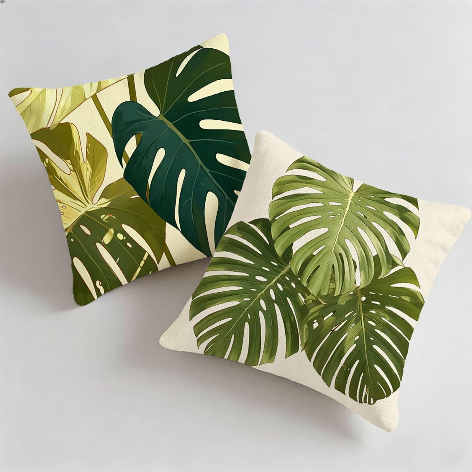 Housse coussin extérieur imperméable 80x80cm lot de 2 taie verte