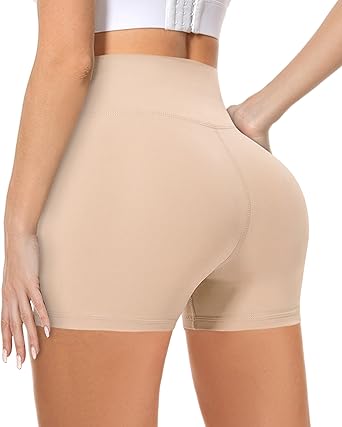 MOREFEEL High Waisted Biker Shorts for Women -3 / 5 Tummy Control Butt Lifting Gym Workout Athletic Shorts Yoga Pants