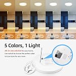 ECOELER 12Inch LED Flush Mount Ceiling Light, 5CCT Selectable Surface Mount Round Flat Panel Light, 28W 2400Lm, Dimmable LED Lighting Fixture for Kitchen, Bedroom, Laundry, ETL Listed