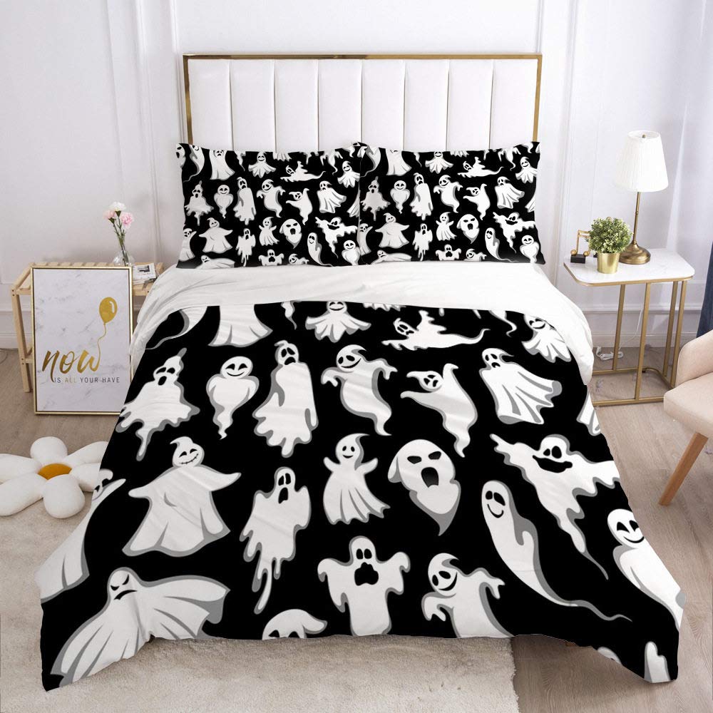 Bedlam - Halloween Spooky Ghost fleece dekbedovertrek - Eenpersoons
