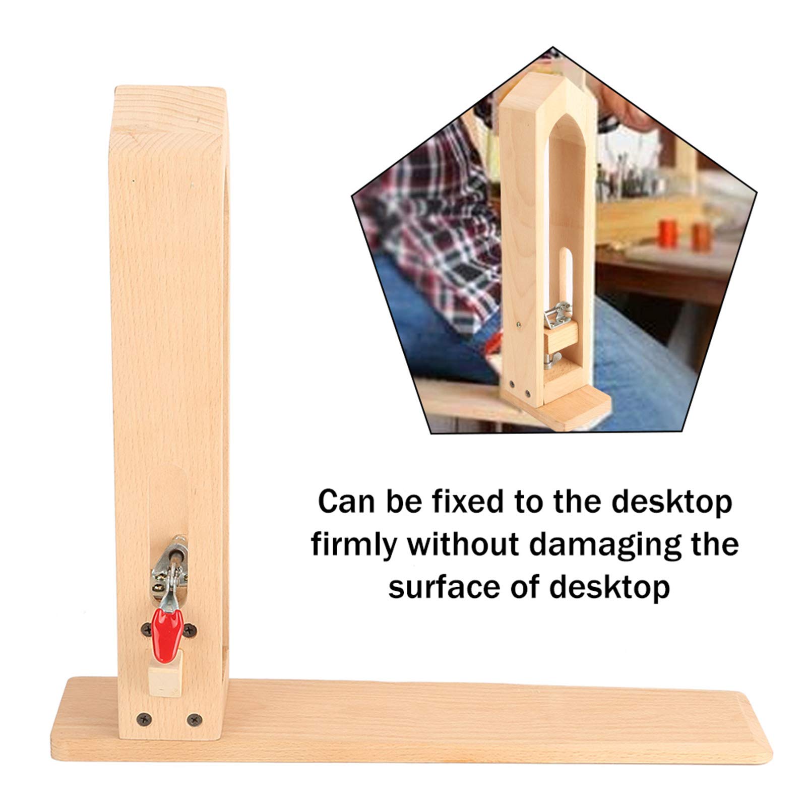 Ejoyous Supporto in Legno Regolabile Strumenti per Cucire, Strumenti per Cucire Cucitura a Mano Craft Cucito Pony Horse Strumento Morsetto Cuoio per Cucire Il Cuoio