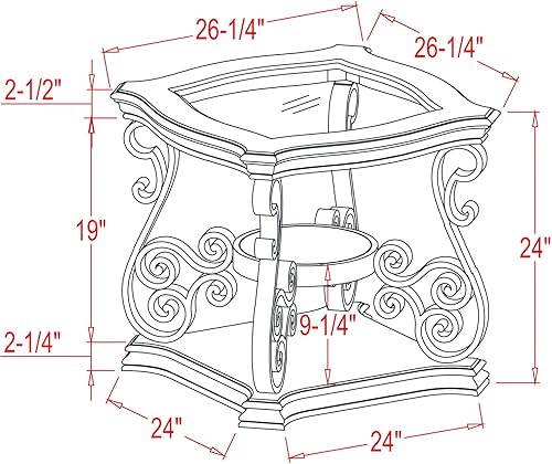 Miniatura 2 de LKTART Mesa auxiliar de madera vintage marrón de 2 niveles de 26 pulgadas para sala de estar, parte superior de vidrio retro detrás del sofá, mesa