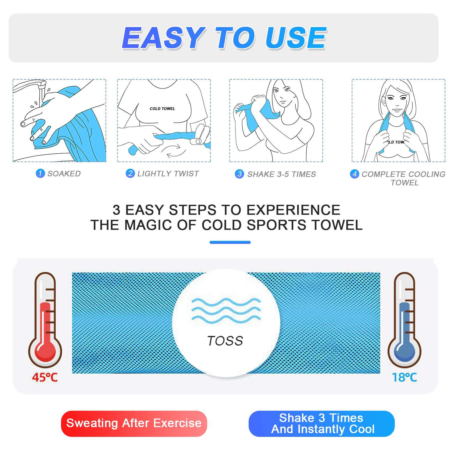 Asciugamano Rinfrescante Microfibra Telo Raffreddamento Palestra Salvietta Refrigerante Sportivo Cooling Towel