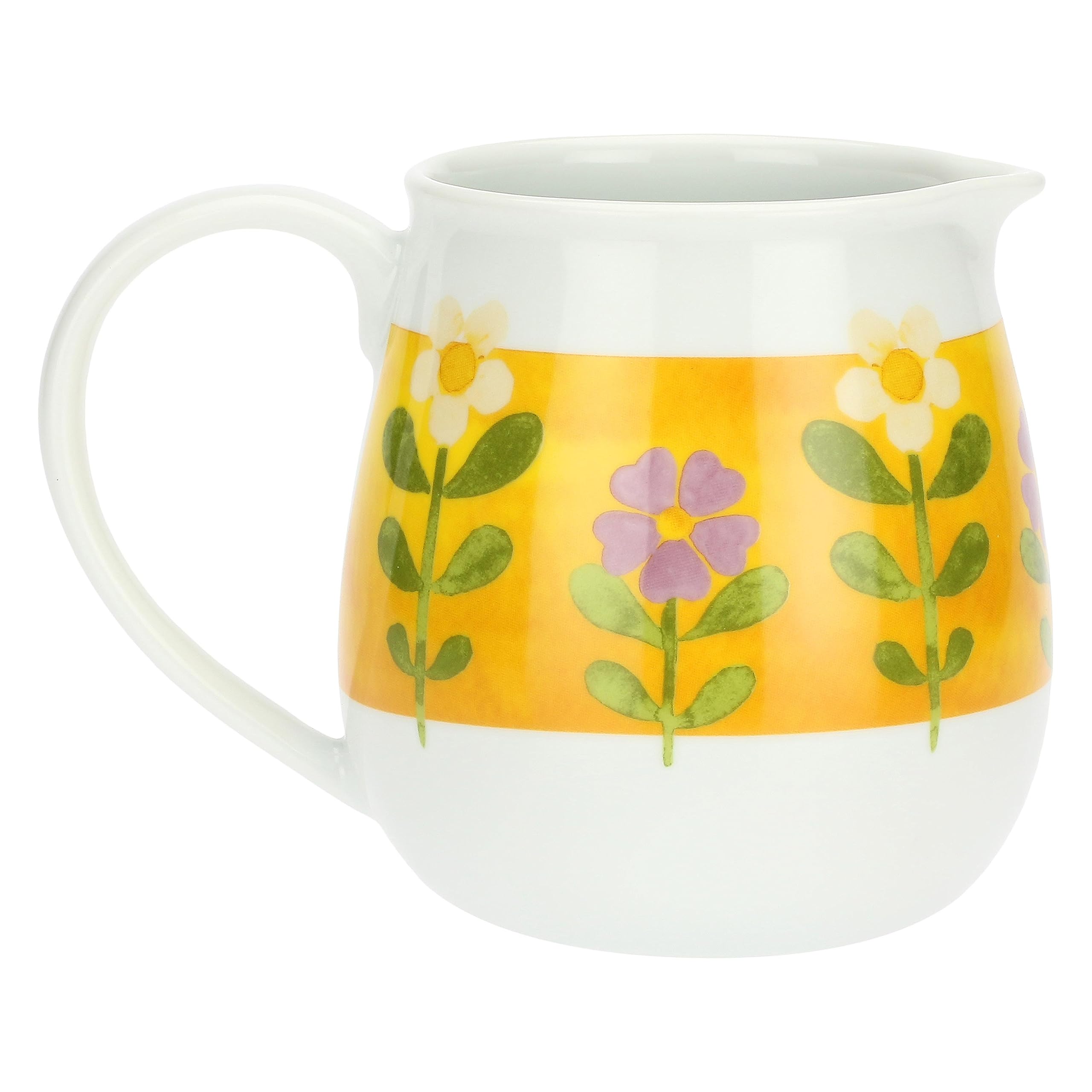 THUN, Caraffa in Porcellana Decorata a Mano con Motivi Floreali, Linea Florianne, Idea Regalo, Ø 15 cm, 6.5 cm h