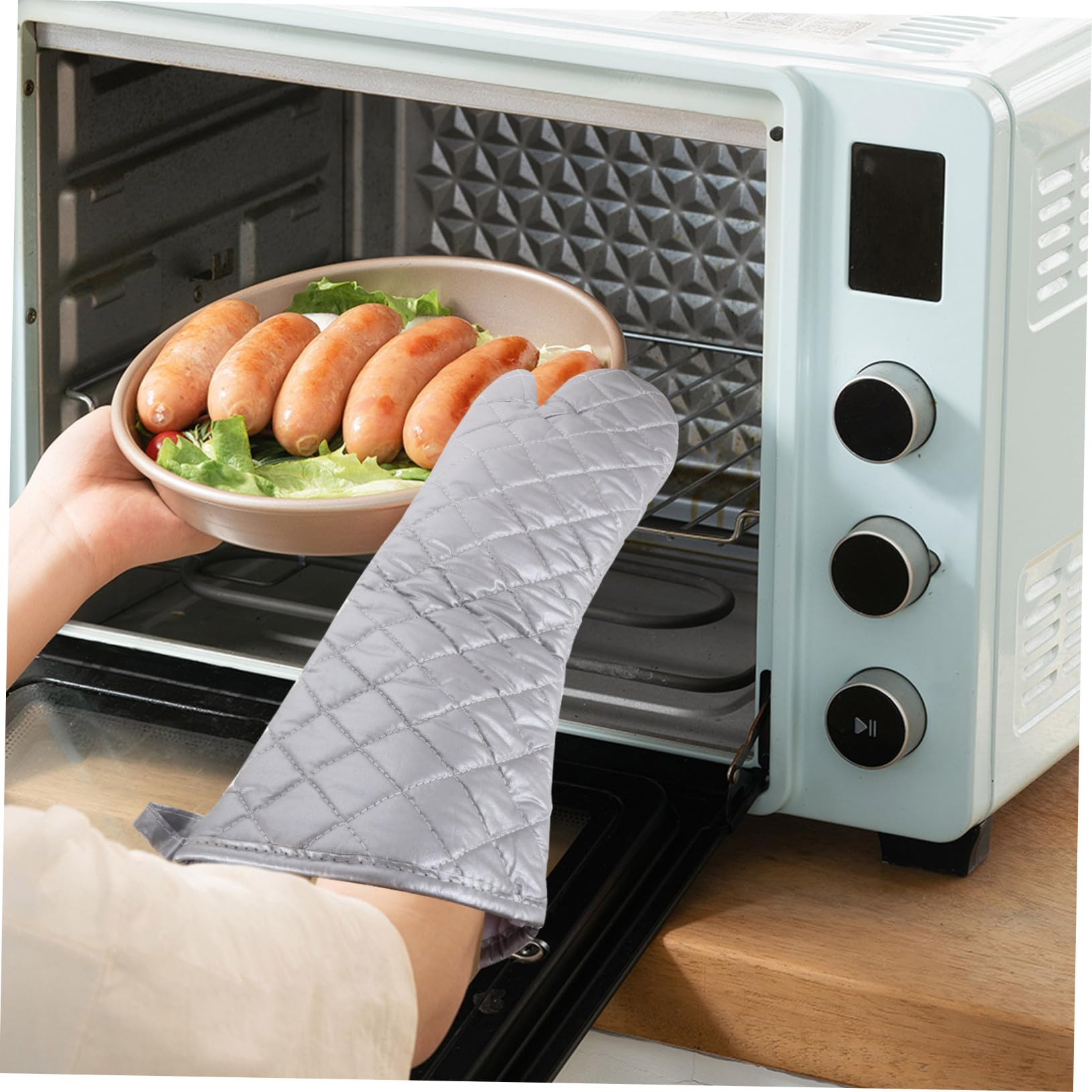 TOYANDONA Guantes para Horno Manoplas para Horno Manoplas para Cocinar para Barbacoa