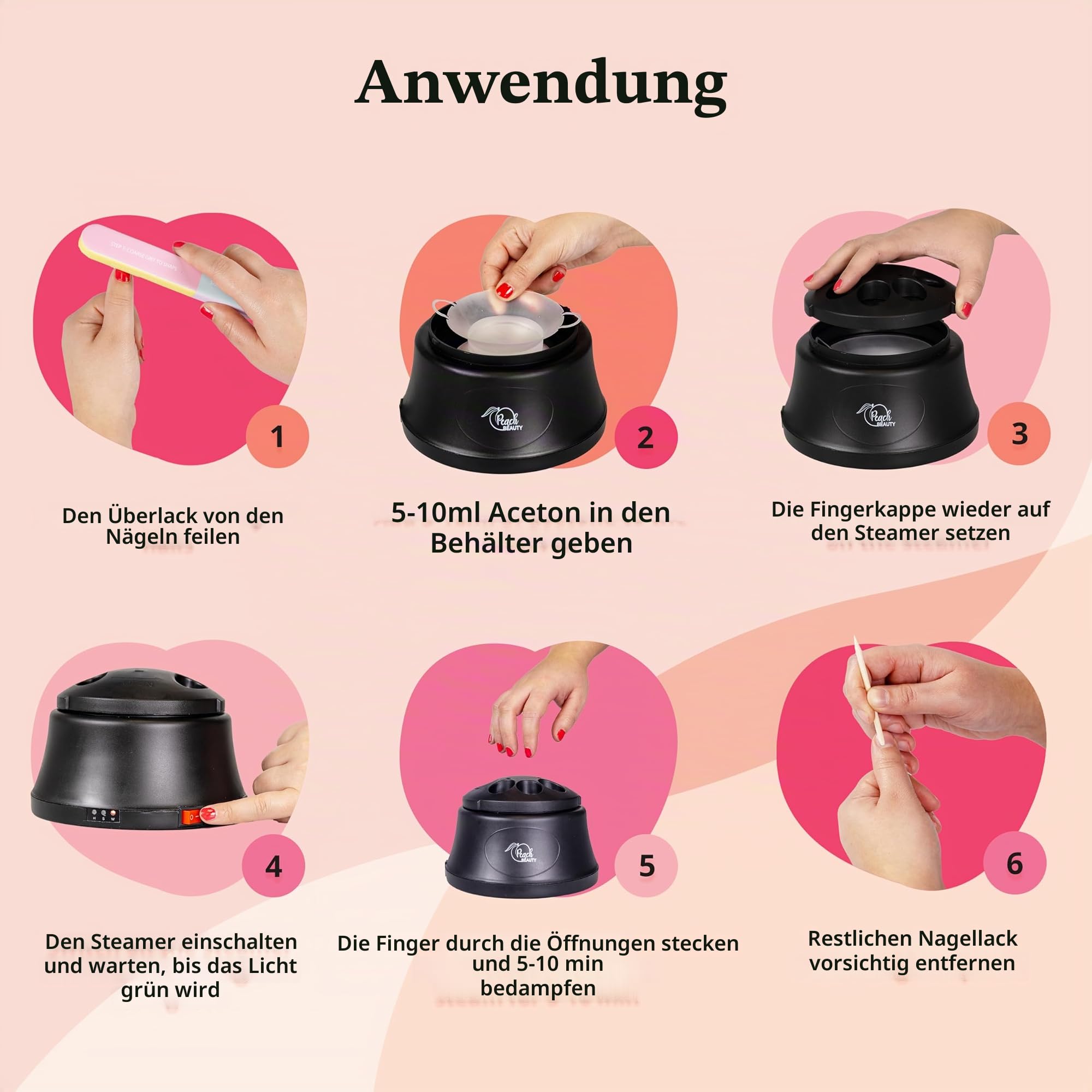 Dampfentfernungs Gelentferner | Elektrischer UV-Nageldampfer | UV-Nageldampfer Nagelpflege für Haus oder Salon | Nagellackentferner Maschine