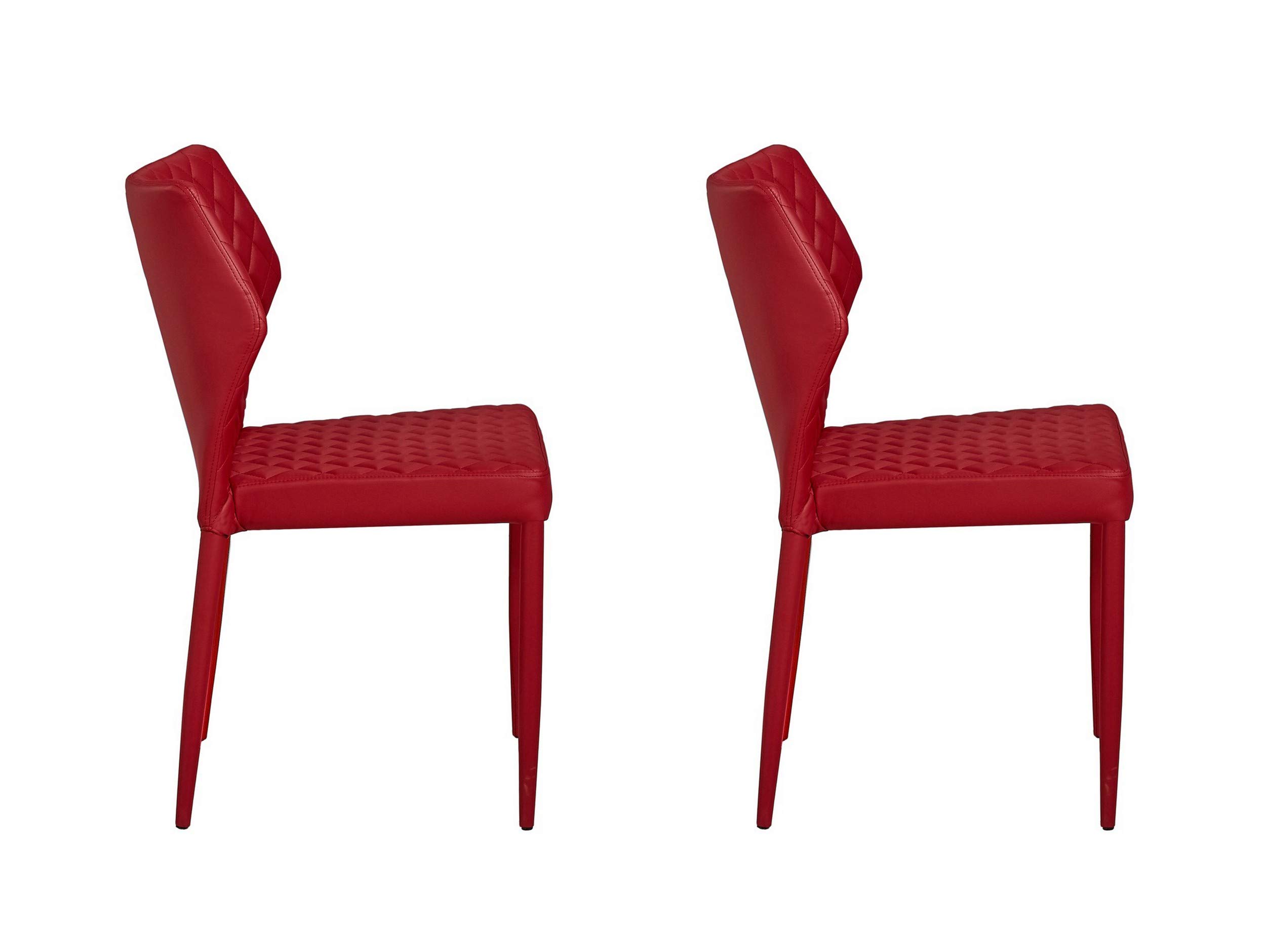 Homemania Ensemble de 2 chaises Ara de Couleur Rouge, en métal et Tissu – Meuble d'ameublement Design Maison – pour Bureau, Salon, Salle à Manger, Cuisine, Chambre à Coucher