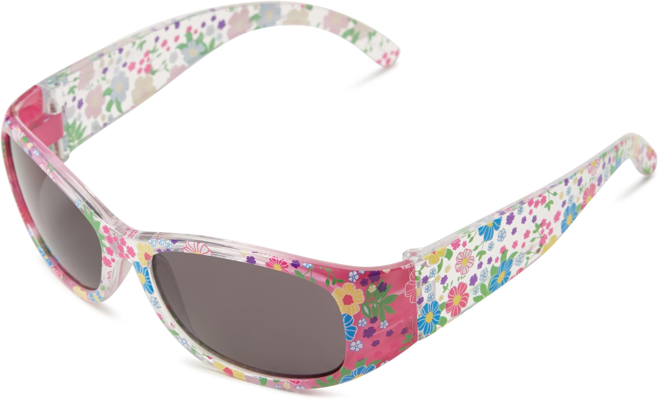 Wildflower UV400 Kids Flower Print Rectangular Sunglasses for Girls - Shatterproof Polycarbonate Lens
