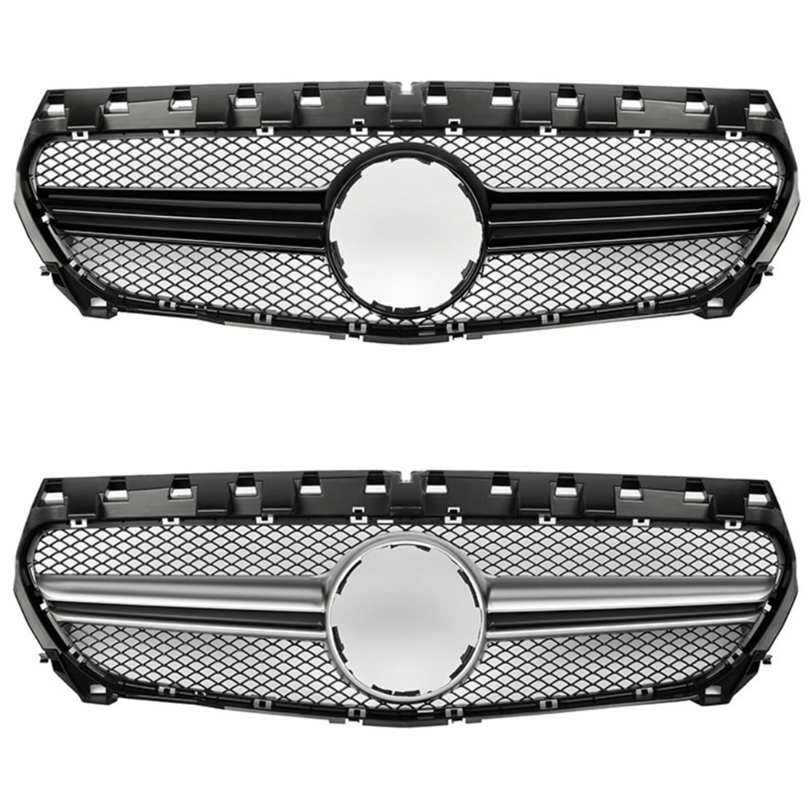 Pasuje do Mercedesa C117 W117 Pasuje do Benz CLA 2014-2019 Przedni zderzak Grille Inlet Grill GT Diamond Tuning Facelift osłona chłodnicy(WHITE)