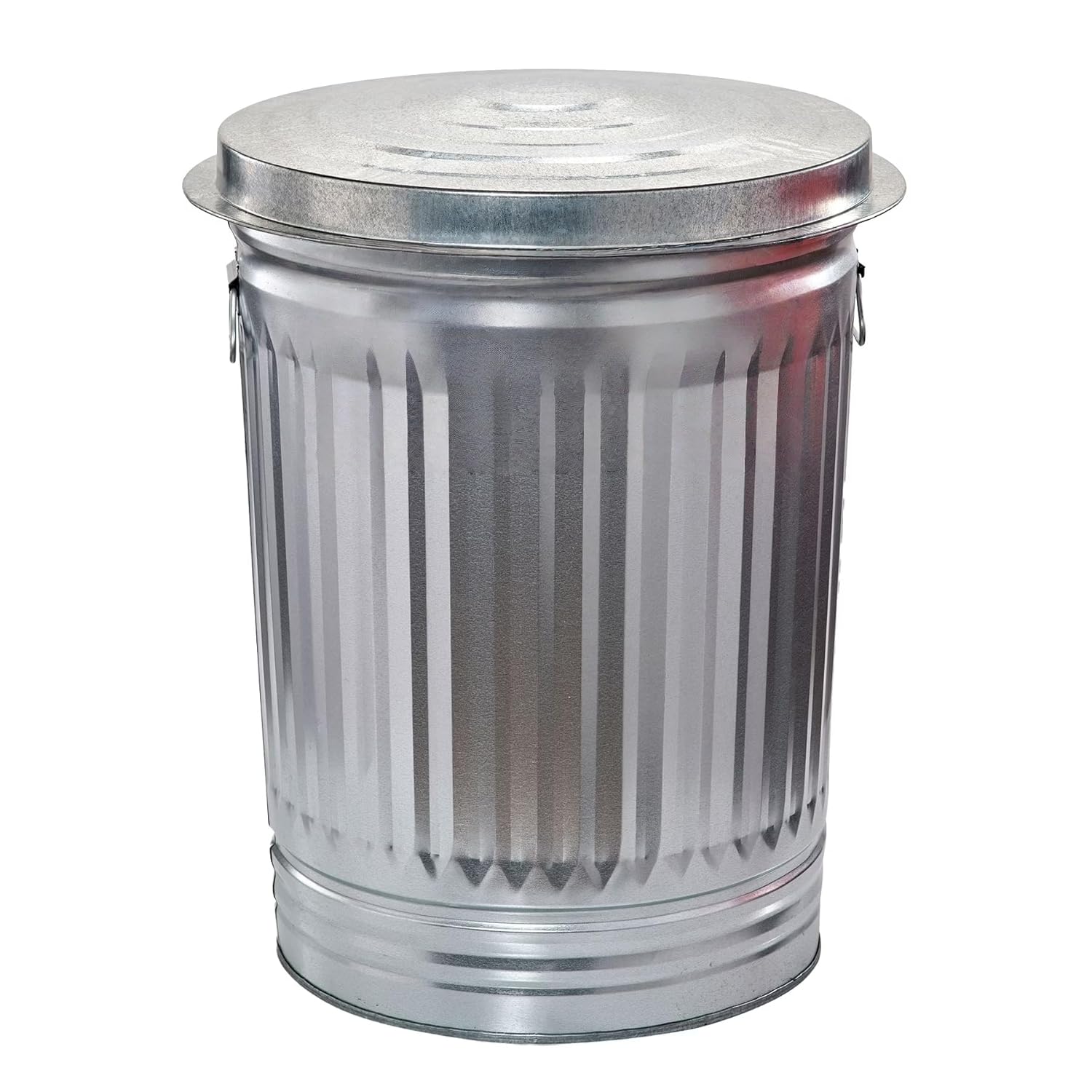 Heavy-Duty 31-Gallon Steel Trash Can, Durable Metal Garbage Bin for Commercial or Residential Use