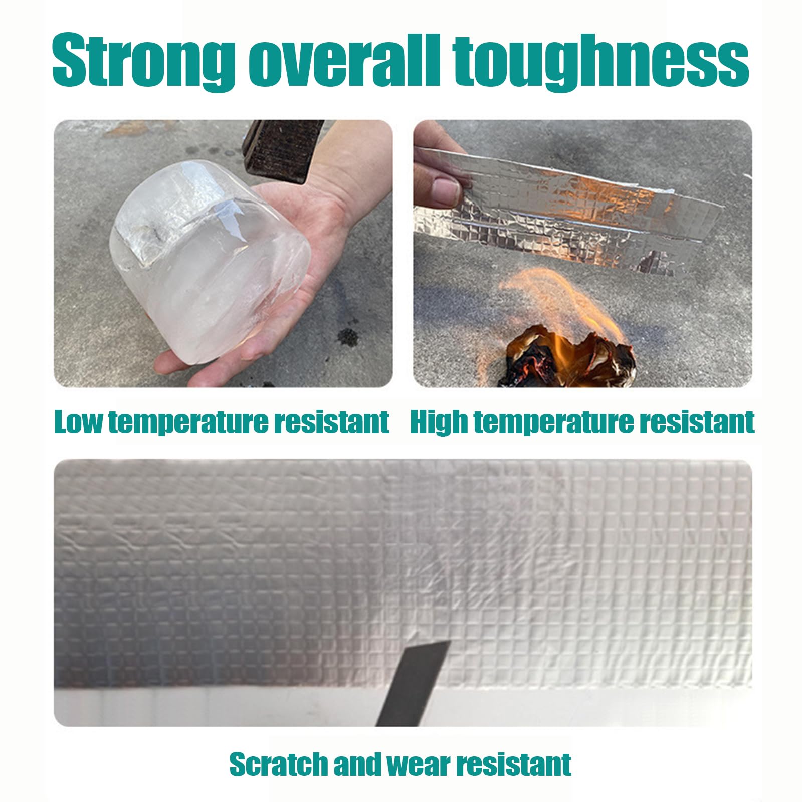 Cinta Adhesiva De Aluminio Butilo Impermeable,Cinta De Butilo para Sellar,Cinta Fugas Agua Presion,A Prueba De Fugas,Adecuado para Sellar Goteras En Techos