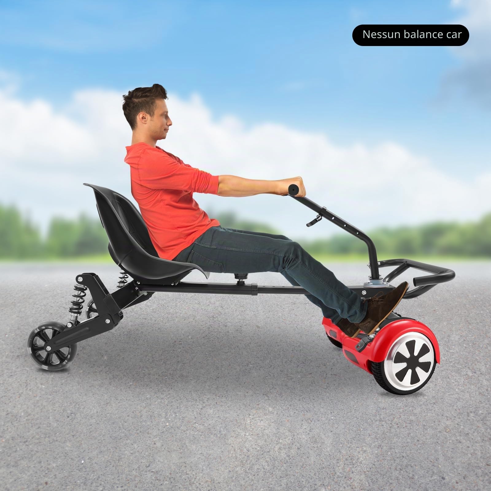 Cavalletto regolabile per scooter autobilanciante, sedile Hoverboard, regolabile per scooter autobilancianti con lunghezze di 6,5", 8" e 10" (nero)
