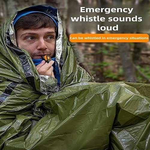 Miniatura 5 de Tienda de supervivencia de emergencia. Refugio de tubo para 2 personas, impermeable y resistente al viento, manta térmica reutilizable, compacta,