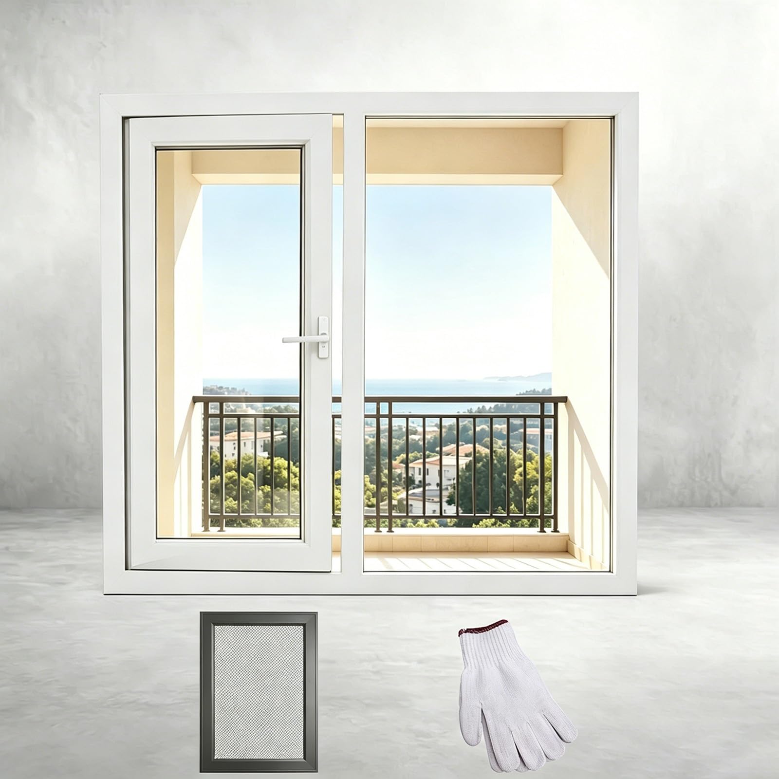 Tgrgiedenlo White(Wxh) Aluminum Casement Window For Bathroom And Balcony, Double Pane Glass, Detachable Stainless Steel Screen(,40X16")