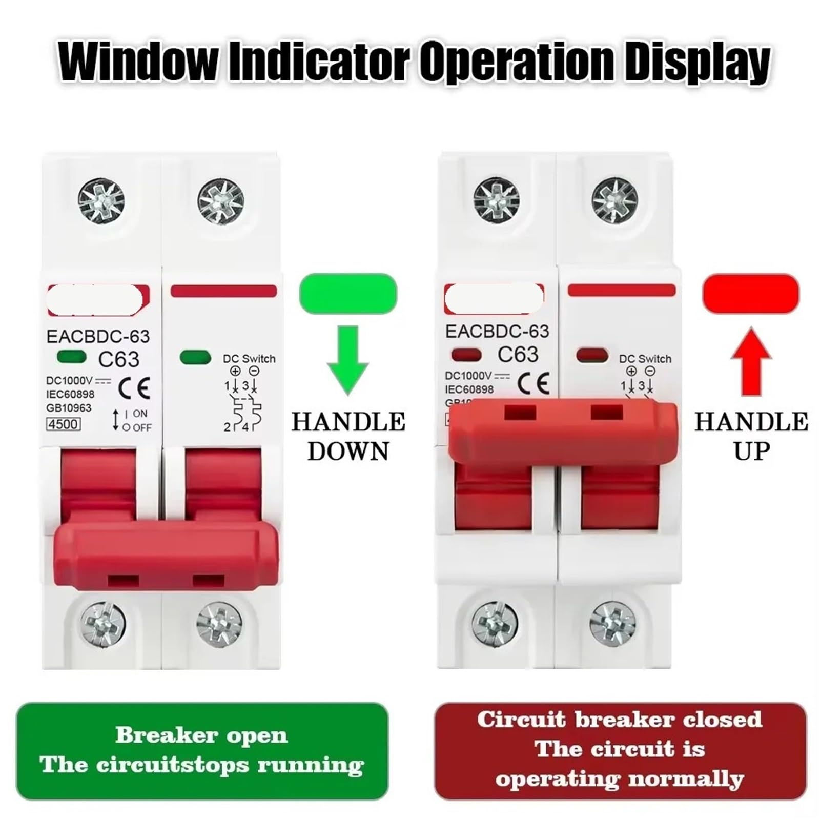 1P 2P 3P 4P DC 1000V MCB Solar Circuit Breaker Überlast Schutz Schalter 6A-25A PV 1Pcs(3P,16A)