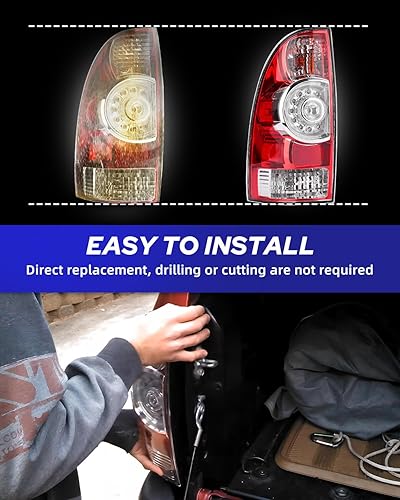 Miniatura 3 de AUTOONE Conjunto de luces traseras para Toyota Tacoma, conjunto de lámpara trasera para camioneta Tacoma 2005-2015, parte trasera de fábrica, OEM