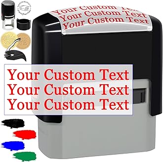 Custom Stamp Personalized Self Inking Stamps Customized Name Signature Ink Stamp for Business Office Date Return Address Label Rubber Stamper Personal
