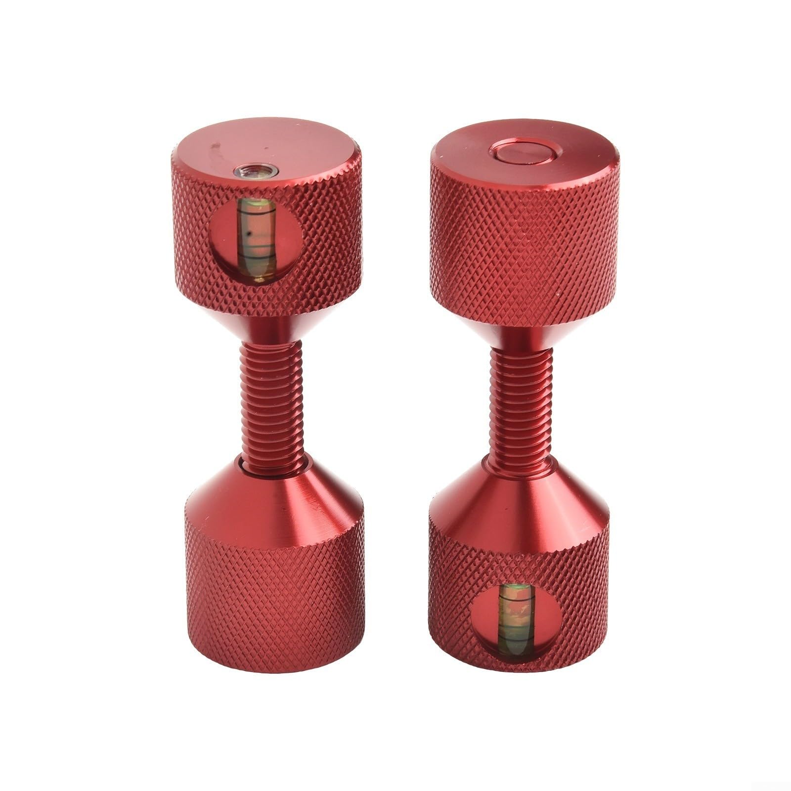 Perni di allineamento della flangia a due fori in alluminio 6061 con finitura in ossido nero con livello integrato per raccordi e posizionamento in industriale per flange ASME 68 kg (rosso