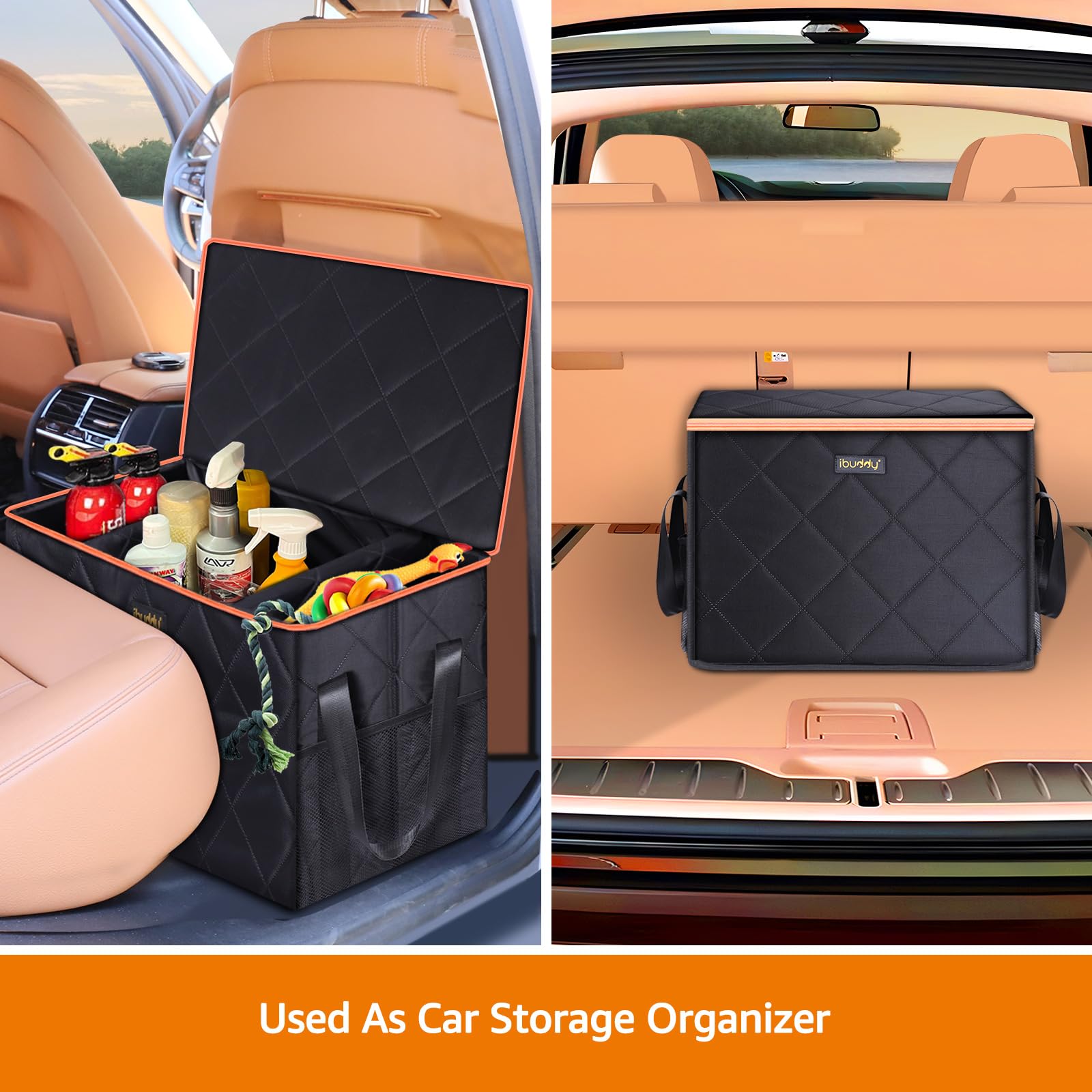 iBuddy Car Seat Extender with Storage for Large Dogs Up to 200LB