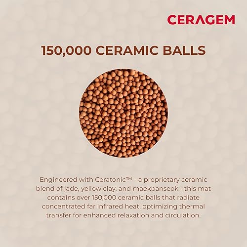 Miniatura 5 de CERATONIC MAT (Ceramix Ml) | Tapete portátil de terapia de calor infrarrojo lejano con microbolas ceratónicas para aliviar el dolor, mejorar el
