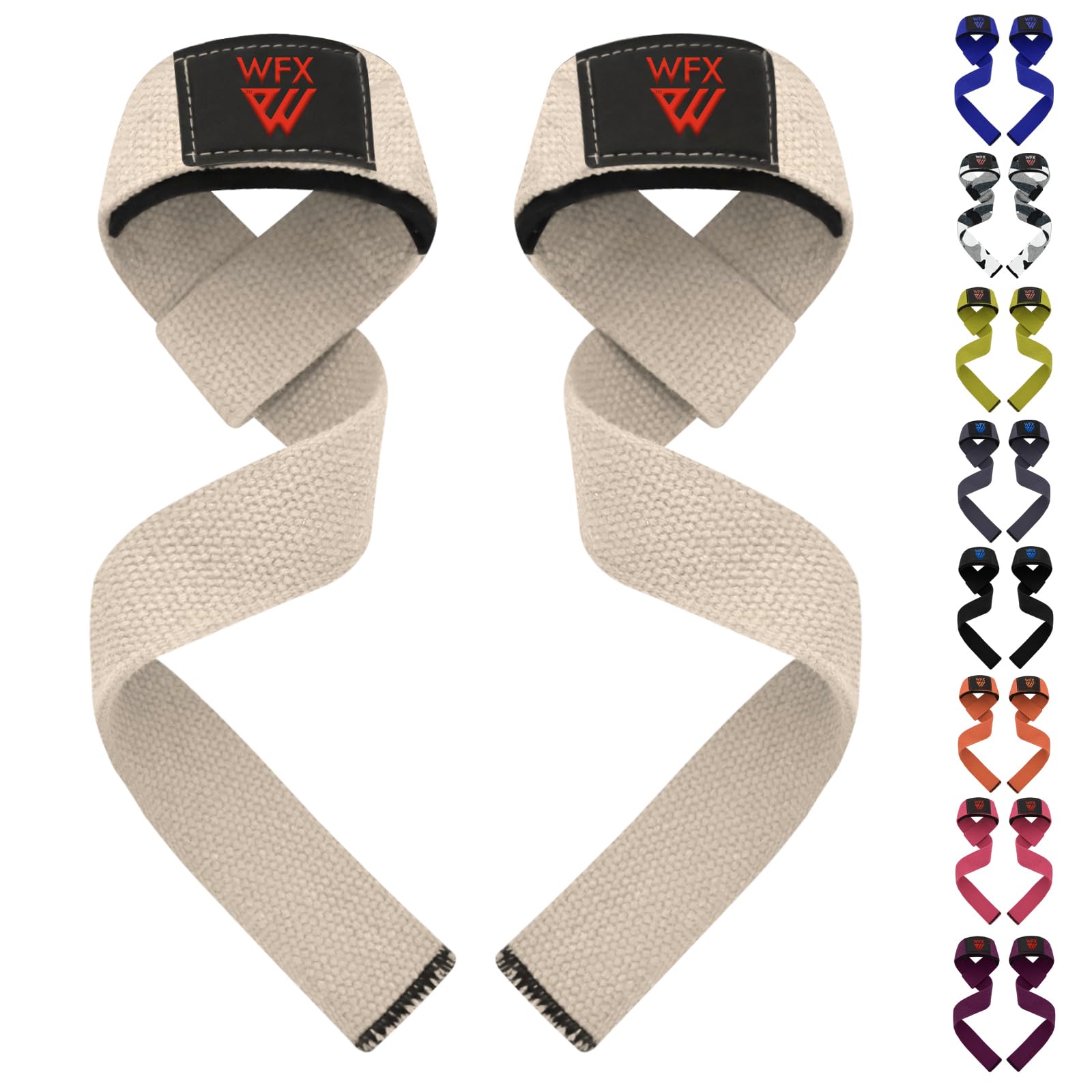 WFX Zughilfen Krafttraining & Bodybuilding, gepolsterte Zughilfen mit rutschfestem Griff für Deadlifts und Powerlifting, Gym Zubehör für Frauen & Männer (Lifting Straps)