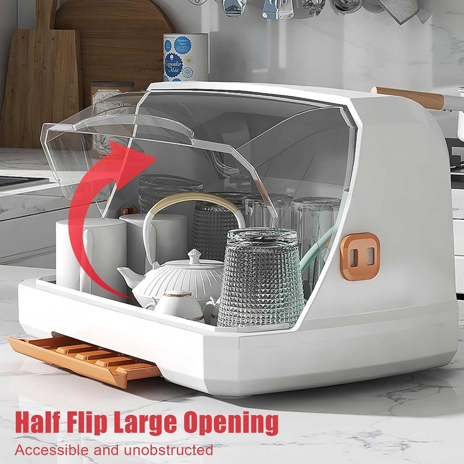 Estante de secado de biberones, estante de almacenamiento multifuncional portátil, diseño que ahorra espacio con cubierta, ideal para una organización eficiente de la cocina, fácil de usar y limpiar