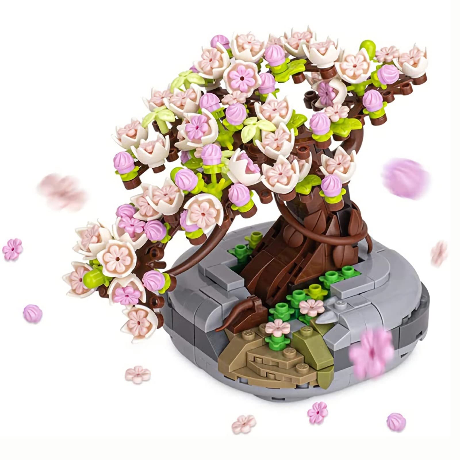 MAKINGTEC Cherry Blossom Bonsai Building Sets for Girls, Mini Blocks Kit, 426pcs Mini Bricks Sakura House, Good Gift Choice for Kids and Adults